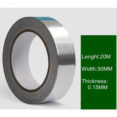 5Rolls Width 30mmx20m thickness 0.15mm,Aluminum Foil tape Adhesive,Heat-resistant,waterproof,radiation protection,shielding