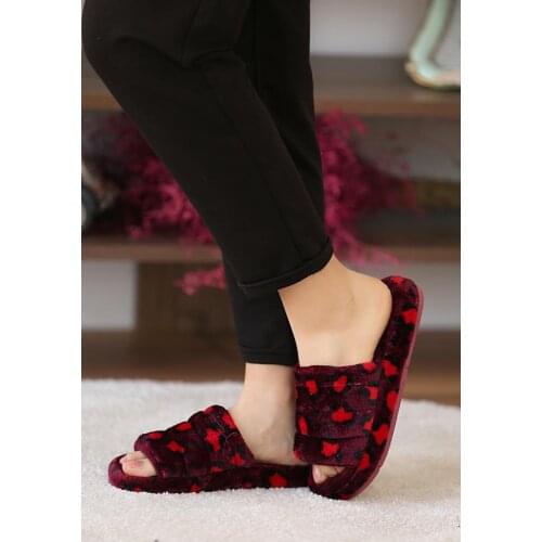 A630-20Bordo Leopard Pink Potin Burgundy Leopard Women Home Slipper A630-20