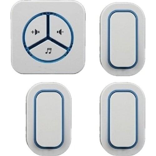 Wireless door chime 3 emitters+1 receivers doorbell Waterproof 200m work wireless doorbell wireless bell 48 chord door bell