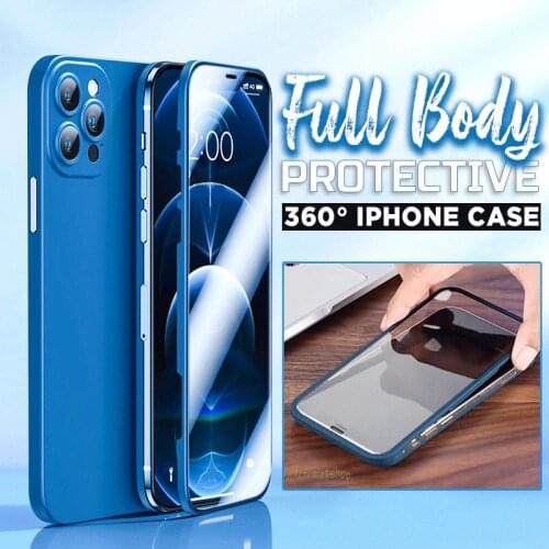 Luxury 360 Full Body Protective iPhone Case for iPhone 12 Pro Max Mini Cases with Tempered Glass Case Dropshipping