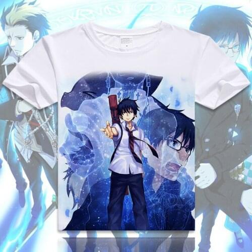 New Anime Ao no Exorcist Blue Exorcist Okumura Rin Cosplay T Shirt Men Women Tops Tees