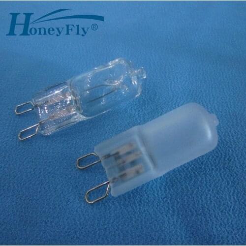 HoneyFly 20pcs G9 Halogen Lamp Light Bulb 220V Capsule Clear Crystal Light 20W 30W 40W Halogen G9 Warm White For Commercial