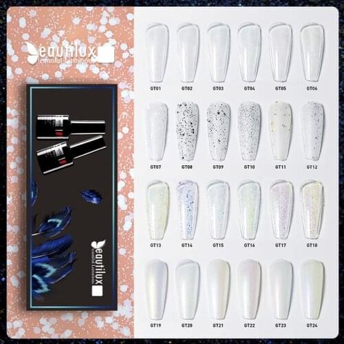 Beautilux Glitter Top Coat Gel Kit 10ml*6pcs Matte Gloss Stary Opal Spot Egg Shell Snow Shell Mermaid Nail Art Finish Gel Set