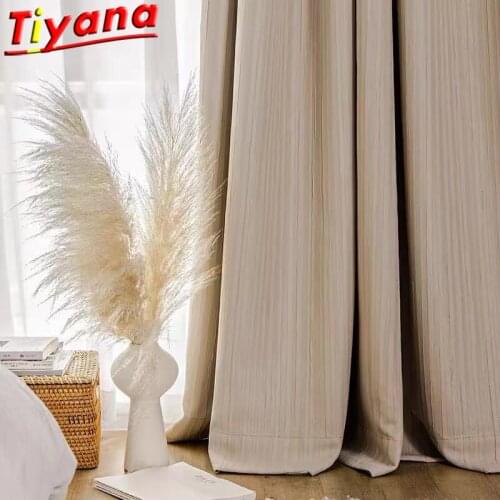 INS Popular Green Pink Beige Japanese Style Creased Curtains for Living Room Pure Color Blackout Folds Window Drapes for Bedroom
