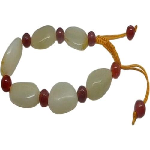 CHINA manual Hetian jade bracelet stone beads Anklets jade seed material