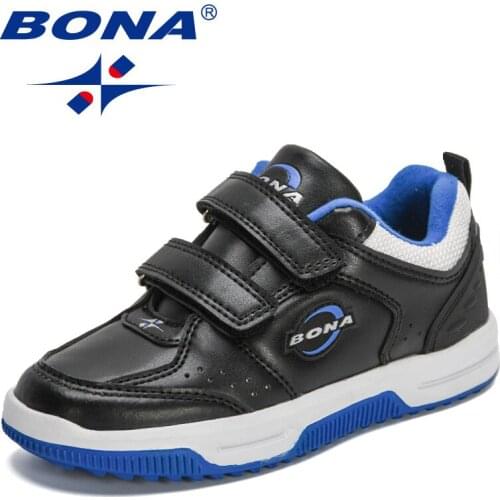 BONA 2021 New Designers Children Athletic Shoes Brand Flat Sneakers Kids Fashion Casual Shoes Walking Footwear Boys Girls Comfy