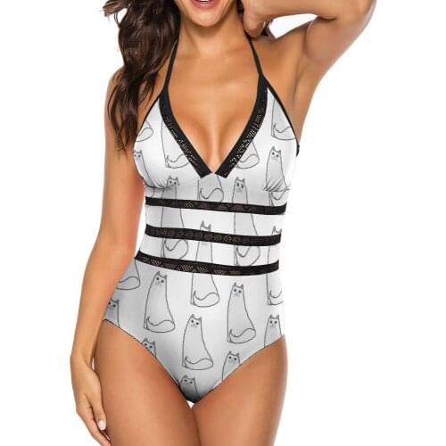 Kitty Swimsuit Sling Modern Rave Swimwear Big Chest In Bulk 1 Piece Bathing Suit