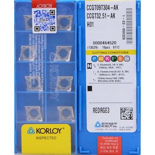 CCGT060202-AK CCGT060204-AK CCGT060208-AK CCGT09T302-AK CCGT09T304-AK CCGT09T308-AK H01 KORLOY Aluminum use insert