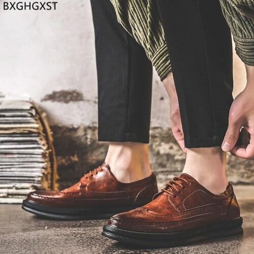 White Brogues Men Dress Shoes Leather Casual Business Shoes Men Fashion Party Shoes for Men 2021 Zapatos Hombre Chaussure Homme