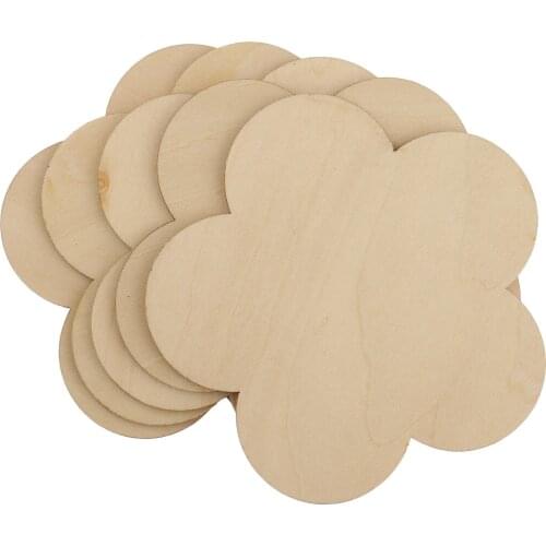 3 Sizes Flower Shape MDF Unfinished Wood Blank Plaque for DIY Craft Pyrography
