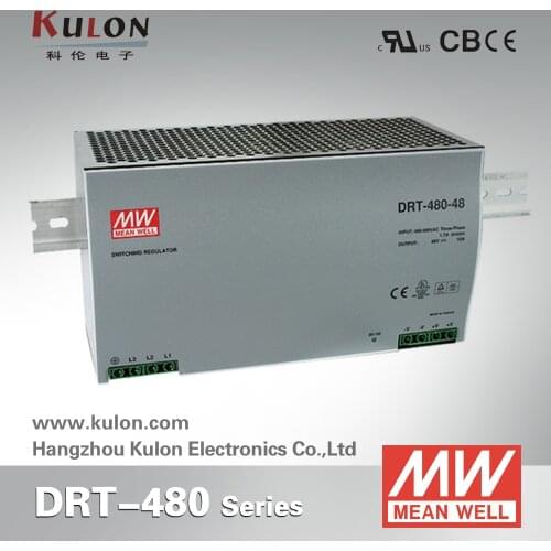 Original Meanwell DRT-480-48 480W 10A 48V mean well three phase Industrial DIN Rail Power Supply