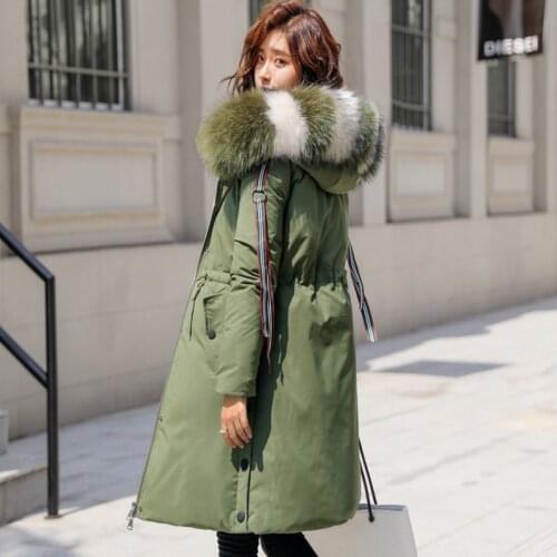 Down Winter Coat Female Jacket + Raccoon Fur Hooded Clothes Korean 20% Duck Down Jacket Long Warm Coat Hiver 66772266