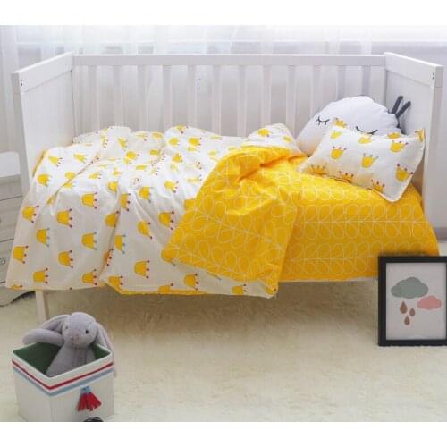 With filling! Crown top quality Baby Boy Crib Cot Bedding Set baby bed linen bebe jogo de cama,Duvet/Sheet/Pillow