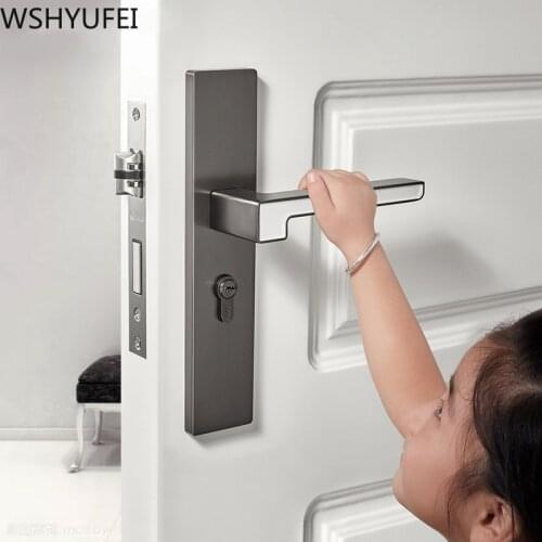 Modern door lock interior bedroom black room door lock luminous door lock mute solid wood door universal furniture hardware