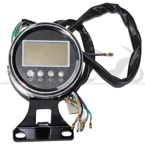 LCD Motorcycle Speedometer Retro LCD Odometer Cafe Racing Tachometer Indicator Scooter ATV Meter Universal Motorcycle Digital