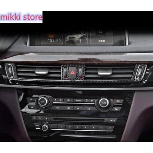 Carbon fiber Car styling Center Console Air Conditioning Outlet decoration Cover Stickers trim for BMW X5 E70 F15 X6 E71 F16