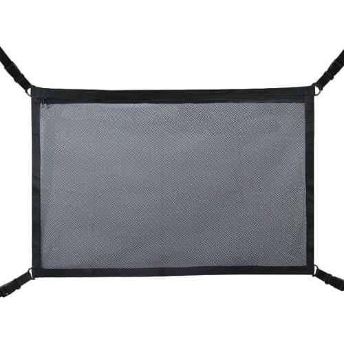 Car Back Rear Trunk Seat Storage Bag Auto Accessories Organizer Double-deck Elastic String Net Magic Sticker Pocket Bag Mesh