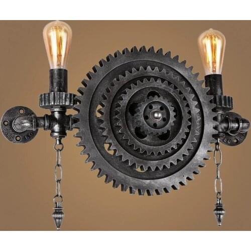 Industrial Lamp Design Bedroom Bedside Wall Sconce Light Restaurant Cafe Living Room Wall Light Wood Sconce Bra