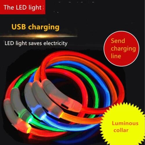 1PC USB Luminous Pet Dog Light Collar Rechargeable Pet Collar Dog Necklace Safety Night Light Collar Cat Puppy Dog Accessories