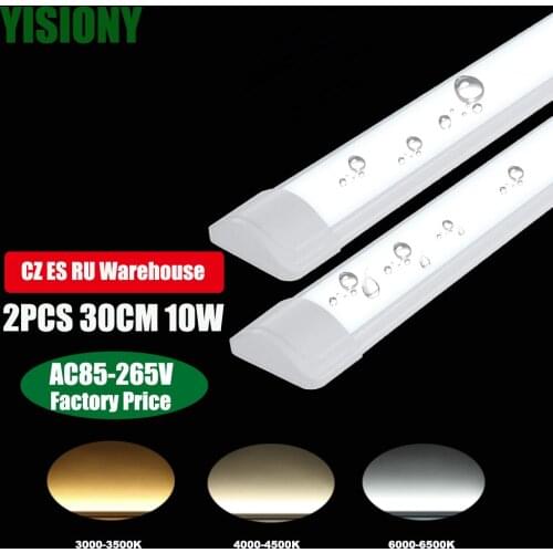 YISIONY 2pcs/lot 30CM Slim Linear LED Batten Linear 10W 1FT Tube Light Tube LED Lamp Ceiling Lamp 220V 110V LED Light для дома