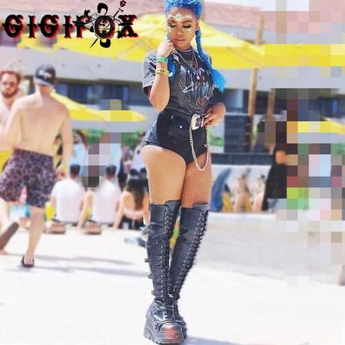 Brand 2021 Size 43 Gothic Black Vampire Freaks Halloween Cosplay Buckles Platform High Heels Thigh High Boots Women Shoes