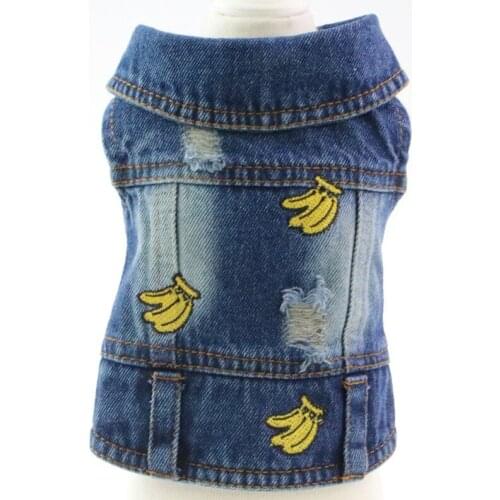 New Spring Summer Autumn Dog Clothes For Small Dogs Boy Girls Vest Xs Dog Blue Jean Jacket Coat Teddy Puppy Outfit Pet Clothing