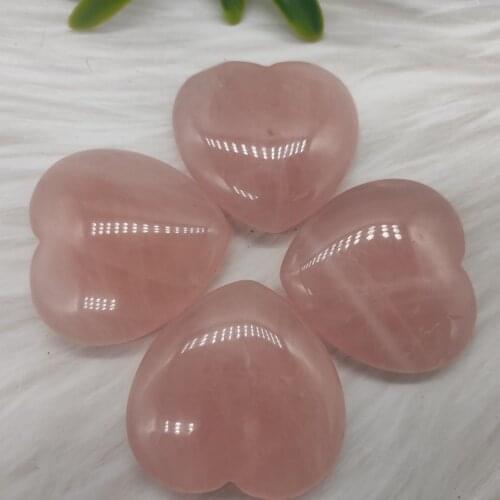 1pcs Natural Rose Crystal Heart Pink Quartz gemstone Heart-shaped Crystals Healing Gift