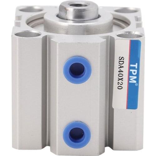 1Pcs Pneumatic Cylinder Aluminum Alloy SDA 12/16/20/25/32/40/50/63/80 Thin Air Cylinder Bore 10/15/20/25/30/35/40/45/60mm Stroke