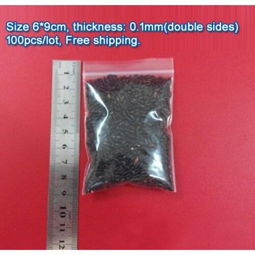 100pcs double sizes thickness 0.1mm Transparent PE Zip Lock jewelry Packaging bags, 6*9cm clear plastic bags for gift storage