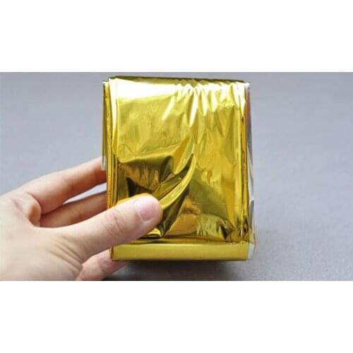 5pcs/lot 210*160CM Emergency Blanket Field Survival Rescue curtain outdoor life-saving military silver plus gloden travel tools