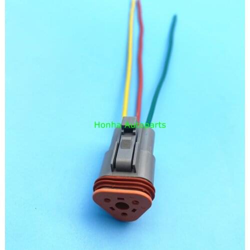 Free Shipping 10/20/50/100pcs Deutsch DT 3 Pin Waterproof Electrical Wire Connector Plug DT06-3S For Car wire harness