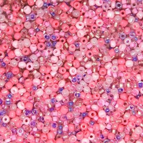 3mm 300pcs Pink Multicolor Czech Glass Seed Spacer Beads Austria Crystal Round Beads For Kids Jewelry DIY Making Accessorie