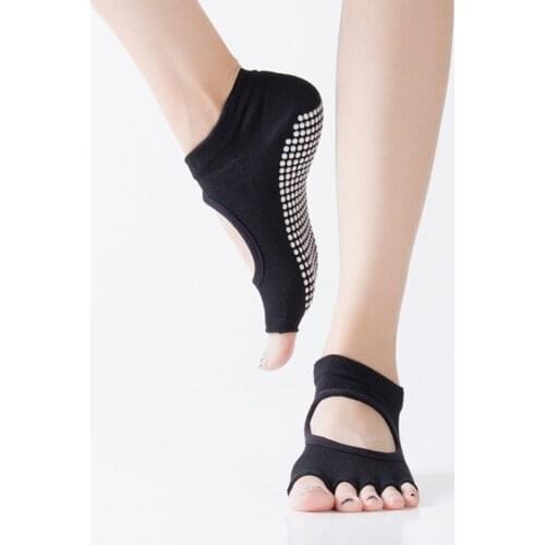CH-539 Women Sockes Anti-Slip Five Fingers Backless Non-Slipes Sports Open Toe Topper Half Forefoot Padded Sock