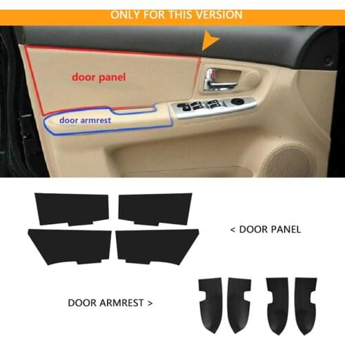 For Kia Spectra Cerato 2005 2006 - 2010 2011 2012 4pcs Microfiber Leather Interior Door Panel / Door Armrest Cover Trim