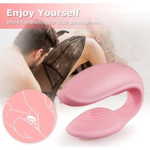 WOWYES C Type Dual Vibrator Clitoral G-Spot Stimulator For Couples Adult Sex Toys Wirele Remote Control Silicone Erotic Massager