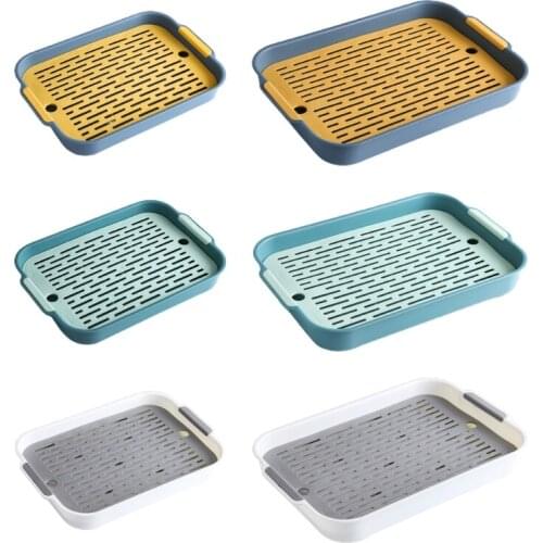 Utensil Double-layer Storage Dish Drain Tray for fruit Vegetable Tea Bowls Chopsticks Tableware Storage Household Tools
