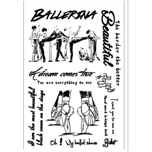 Hot sale Ballet Transparent Clear Stamps / Silicone Seals Roller Stamp for DIY scrapbooking photo album/Card Making