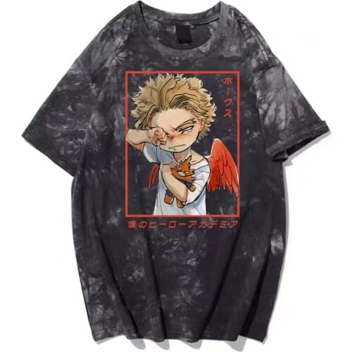 Kawaii Anime Sad Hawks T-shirt My Hero Academia Print Casual T-Shirt Summer Fashion Shirt Hot Anime Takami Keigo Men Women Top