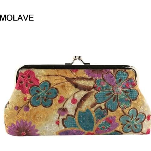 Molave Womens Wallet Ladies Coin Purses Retro Vintage Flower Small Wallet Hasp Purse Clutch Female Purse Gift Carteira Feminina