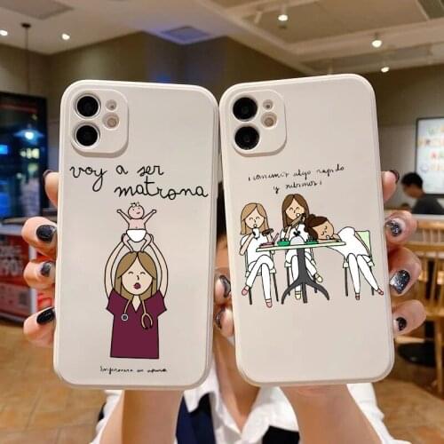 Cartoon Medicine Doctor Nurse Matte White Soft Phone Case For iPhone SE 12mini 12pro 11pro Max 7 8 Plus XR Xs Max 11 12 cover