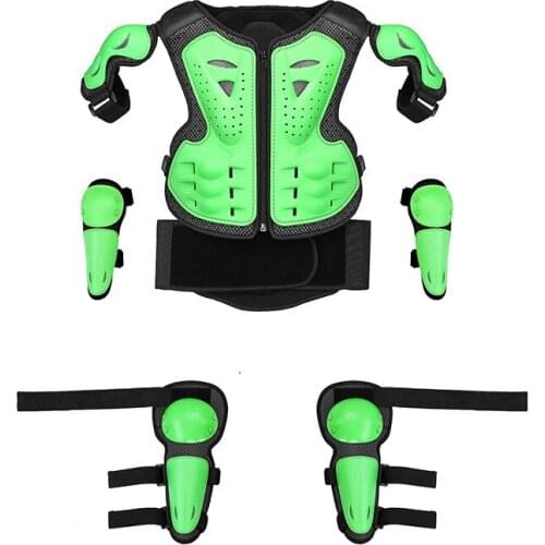 Youth Children Full Body Protector Vest Armor Kids Motocross Armor Jacket Chest Spine Protective Gear Elbow Shoulder Knee Guard