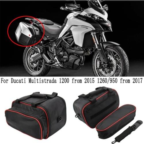 Motorcycle luggage bags Black expandable Inner Bags For Ducati Multistrada 1200 from 2015 1260/950 from 2017