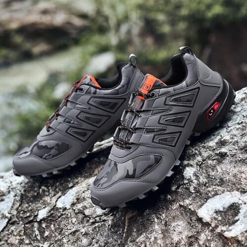 Men Hiking Shoes Outdoor Mens Sport Trekking Mountain Boots Climbing Athletic Shoes High Quality Nubuck leather + Mesh Trendy