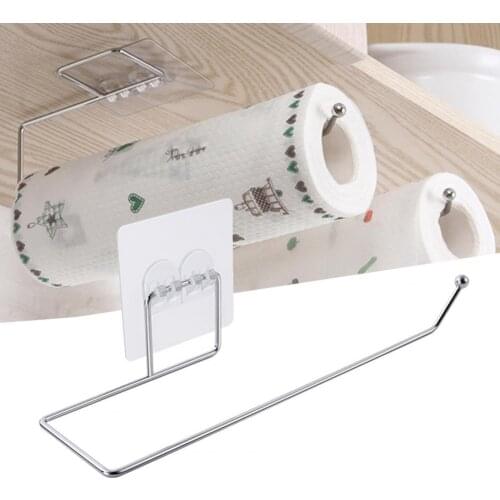 Wall Mount Towel Storage Rack Stainless Steel Kitchen Bathroom Tissue Holder Cabinet Paper Roll Rack Towel Holder