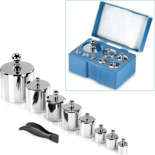 Neewer 8 Pieces 1000g Stainless Steel Calibration Weight Set Case Tweezers for Digital Jewellery Scale Science Lab Photo Studio