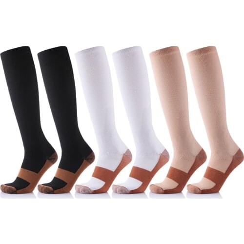 Unisex Compression Sock Solid Fit Stretch Pressure Circulation Nylon Varicose Vein Women Shaping Travel Shank Sock for Men