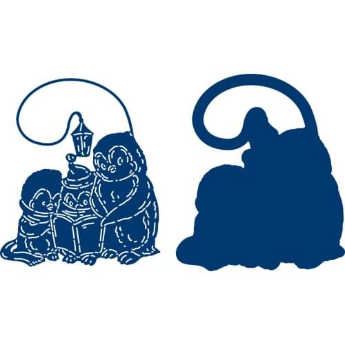 New 2021 Christmas Jingle Penguin Reading Book Die Cutting Dies Scrapbook Diary Decoration Stencil Embossing Template DIY