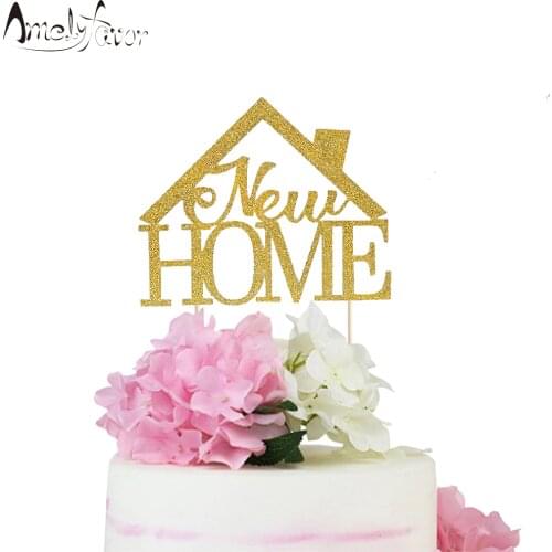 New Home Glitter Topper Engagement Glitter Paper Cake Topper House Movement Celebration Wedding Party Decorations Supplies