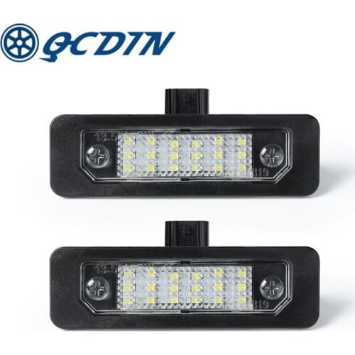 QCDIN 2pcs Led License Number Plate Lamp For Ford Taurus Mustang Focus Fusion Mercury Sable Mercury Milan Car Signal Lights