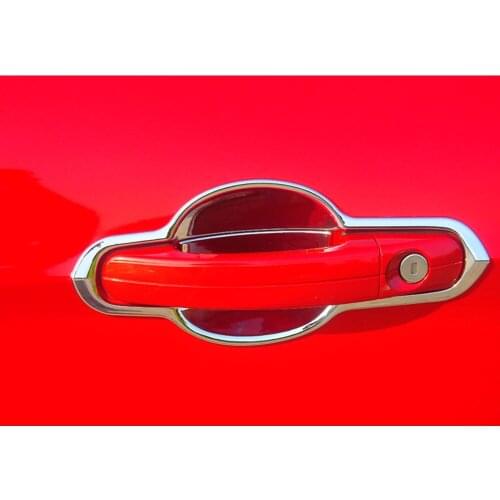 Car Body Cover Trim ABS Chrome External Outside Door Bowl Stick Lamp Frame 8pcs For Ford Kuga Escape 2017 2018 2019 2020